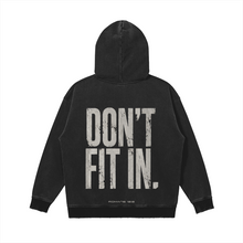 Load image into Gallery viewer, Don't Fit In | RENEWED | Unisex | Snow Wash Snap Collar Hoodie
