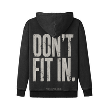 Load image into Gallery viewer, Don't Fit In | RENEWED | Unisex | Snow Wash Snap Collar Hoodie