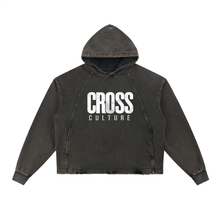 Load image into Gallery viewer, Don't Fit In | RENEWED | Unisex | Boxy Fit | Vintage Washed Frayed-Hem Hoodie