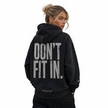 Load image into Gallery viewer, Don't Fit In | RENEWED | Unisex | Snow Wash Snap Collar Hoodie
