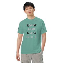 Load image into Gallery viewer, Know God Know Peace | Men’s Garment-Dyed Heavyweight T-Shirt

