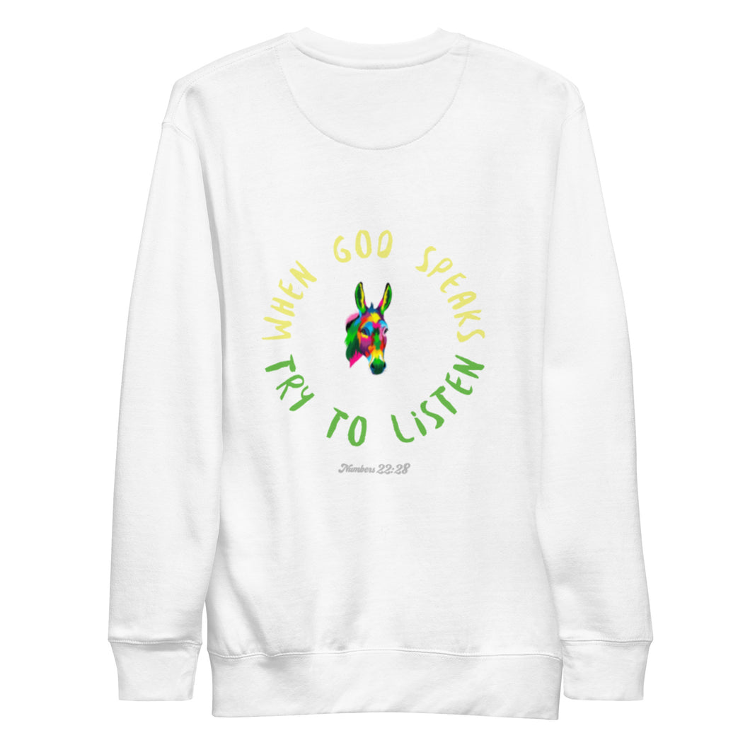 Balaam's Donkey | Numbers 22:28 | Unisex Premium Sweatshirt